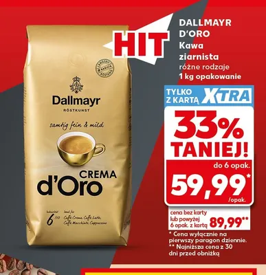 Kawa ziarnista Dallmayr d'Oro promocja w Kaufland