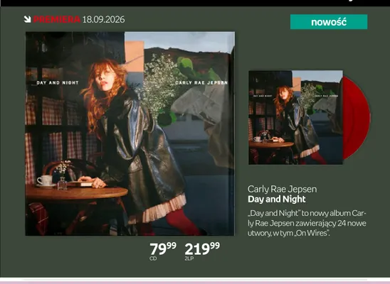 Płyta CD Carly Rae Jepsen Day and Night promocja w Empik