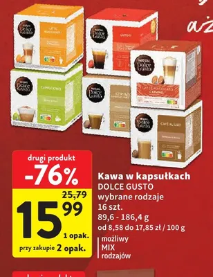 Kawa w kapsułkach Dolce Gusto promocja w Intermarche