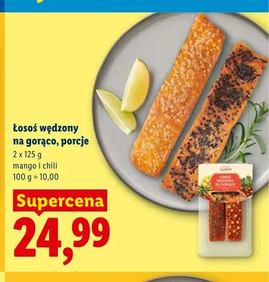 Łosoś wędzony na gorąco porcje mango i chili promocja w Lidl
