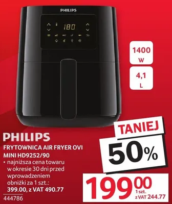 Frytownica Air Fryer Philips HD9252/70 promocja w Selgros