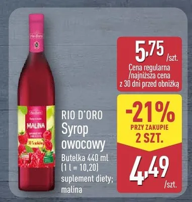 Syrop owocowy promocja w Aldi