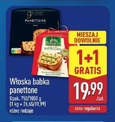 Włoska babka panettone Balisteri Pistacchio promocja w Aldi