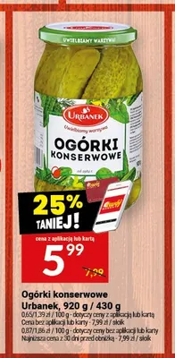 Ogórki konserwowe Urbanek promocja w Twój Market