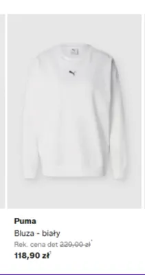 Bluza Puma biały promocja w Lounge by Zalando