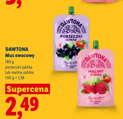 Mus owocowy porzeczki-jabłka Dawtona promocja w Lidl
