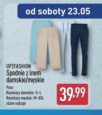 Spodnie z lnem męskie UP2FASHION promocja w Aldi