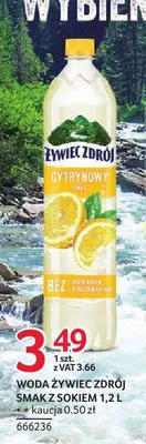 Woda Żywiec Zdrój o smaku cytrynowym z sokiem promocja w Selgros