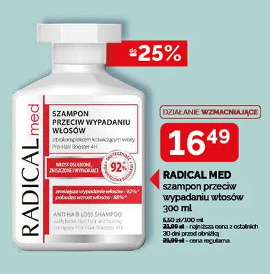 Szampon przeciw wypadaniu włosów Radical Med promocja w Ziko Dermo