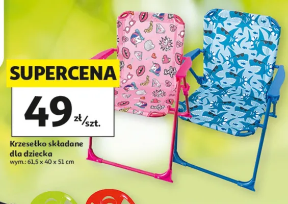 Krzesełko składane dla dziecka 61,5x40x51cm promocja w Auchan