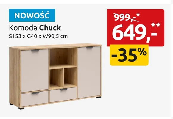 Komoda Chuck promocja w Black Red White
