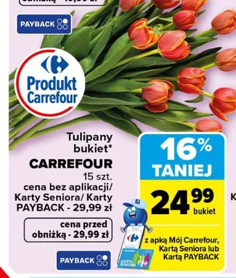 Tulipany bukiet promocja w Carrefour Market