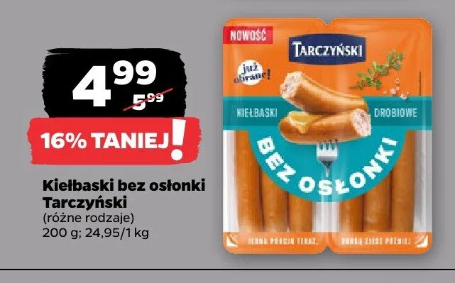Kiełbaski bez osłonki promocja w Netto