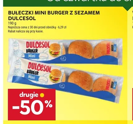 Bułeczki mini burger z sezamem Dulcesol promocja w Stokrotka