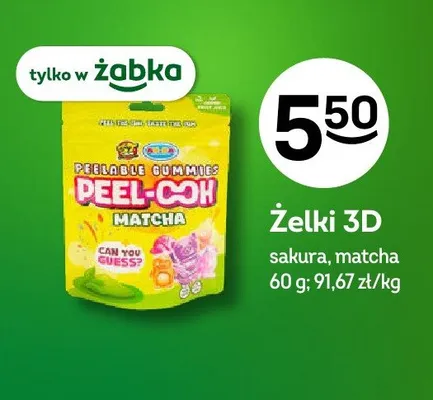 Żelki 3D Peel-Coh Matcha promocja w Żabka