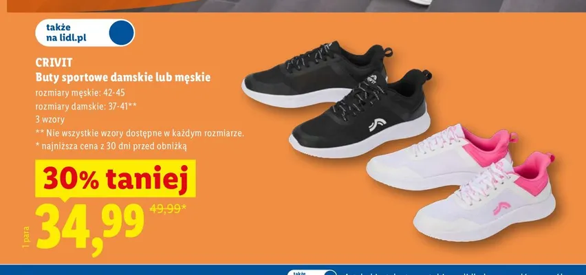 Buty sportowe damskie CRIVIT promocja w Lidl