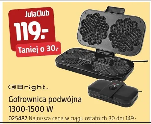Gofrownica podwójna 1300-1500 W promocja w Jula