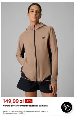 Kurtka softshell wiatroodporna damska 4F promocja w 4F