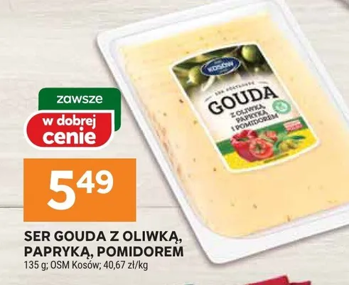 Ser z oliwką, papryką, pomidorem promocja w Stokrotka