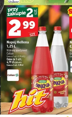 Napój Oranżada czerwona Hellena promocja w TOPAZ