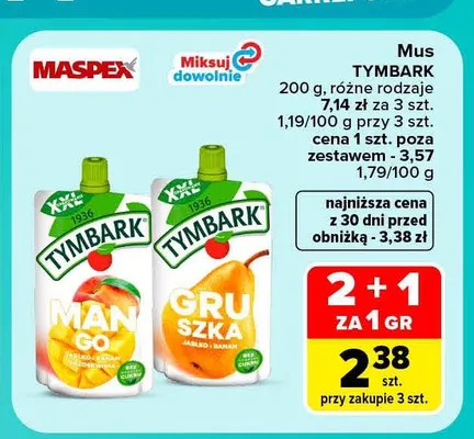 Mus Tymbark mango promocja w Carrefour Market