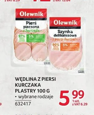 Pierś pieczona z kurczaka plastry Olewnik promocja w Selgros