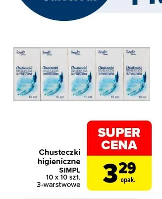Chusteczki higieniczne SIMPL promocja w Carrefour