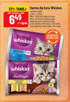Karma dla kota Whiskas Pure Delight Drobiowe Frykasy 4-pak promocja w POLOmarket