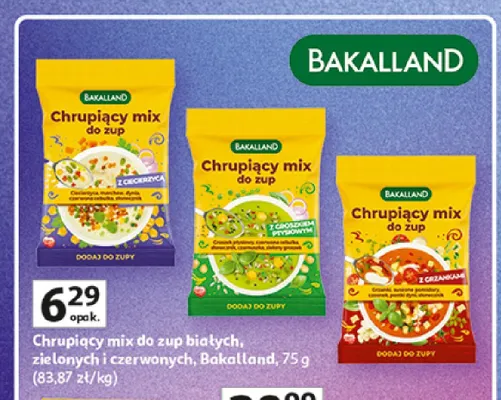 Chrupiący mix do zup Bakalland z grzankami promocja w Auchan