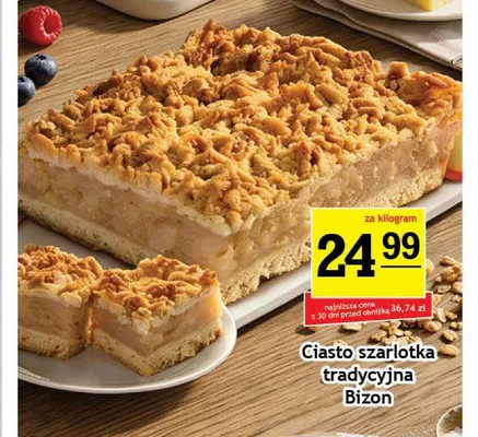 Ciasto szarlotka tradycyjna Bizon promocja w Gram Market