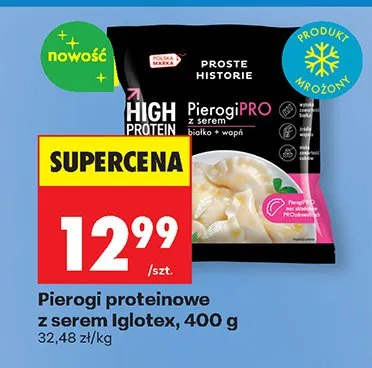 Pierogi proteinowe z serem promocja w Biedronka