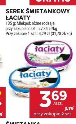 Serek śmietankowy Łaciaty z czosnkiem promocja w Stokrotka