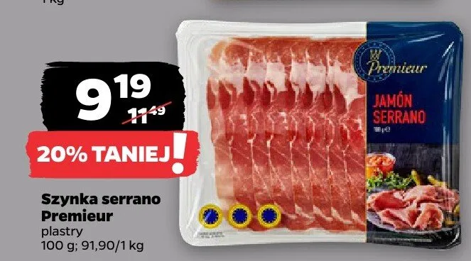 Szynka serrano promocja w Netto