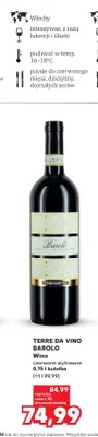 Wino czerwone Terre Da Vino Barolo wytrawne promocja w Kaufland