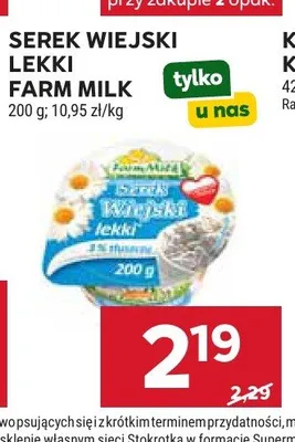 Serek wiejski lekki Farm Milk promocja w Stokrotka