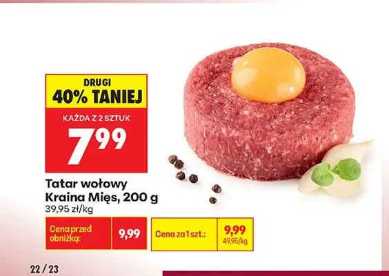 Tatar wołowy Kraina Mięs promocja w Biedronka