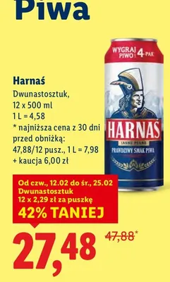 Piwo Dwunastosztuk 12x500 ml promocja w Lidl