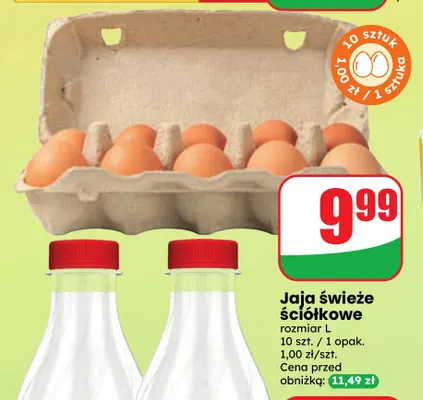 Jajka kurze świeże ściółkowe rozmiar L promocja w Dino