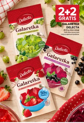 Galaretka o smaku agrestowym Delecta promocja w Stokrotka