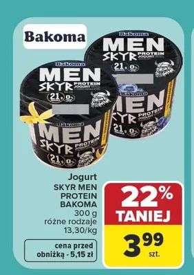 Jogurt Skyr Men Protein Bakoma promocja w Carrefour