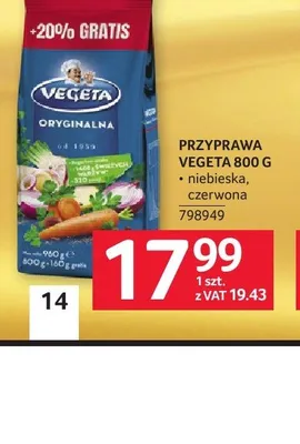 Przyprawa oryginalna niebieska Vegeta promocja w Selgros