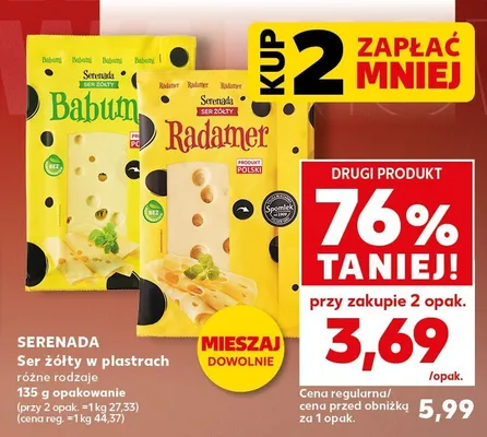 Ser żółty w plastrach różne rodzaje promocja w Kaufland
