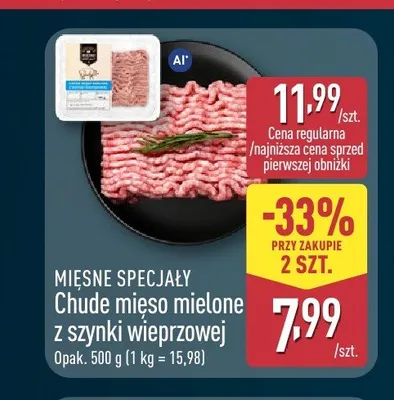 Chude mięso mielone z szynki wieprzowej Mięsne Specjały promocja w Aldi