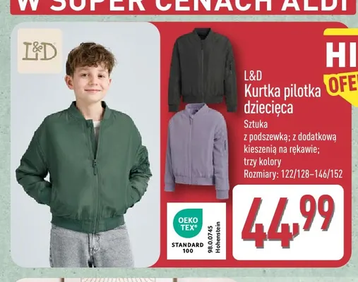 Kurtka pilotka dziecięca L & D promocja w Aldi