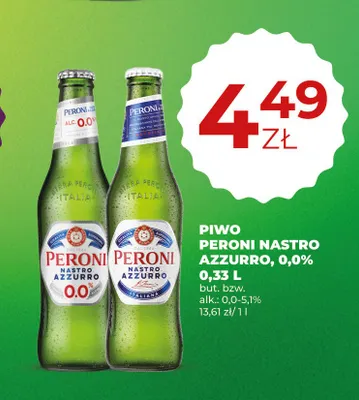 Piwo bezalkoholowe Peroni Nastro Azzurro promocja w Duży Ben