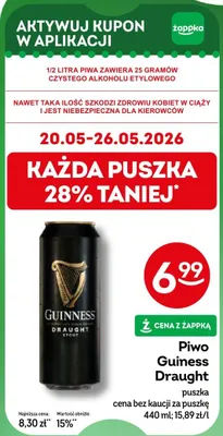 Piwo Guiness Draught puszka promocja w Żabka