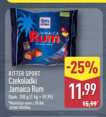 Czekoladki Ritter Sport Jamaica Rum promocja w Aldi