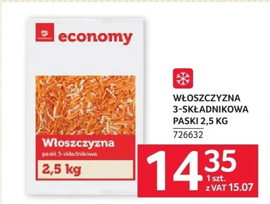 Włoszczyzna 3-składnikowa paski 2,5 KG promocja w Selgros