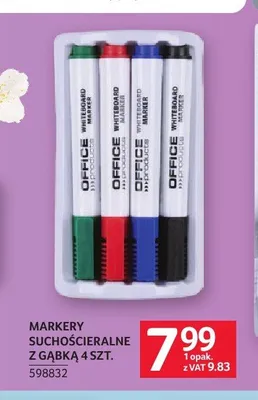 Markery suchościeralne z gąbką 4-pak promocja w Selgros
