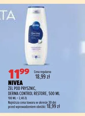 Żel pod prysznic Nivea Derma Control Restore promocja w Drogerie Natura